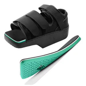 Forefoot Offloading Post Op Shoe-Wedge Post Op Shoe Ortho Wedge Healing Shoes - Offloading Shoes with Peg Assist Insole for Broken Toe, Bunion, Hammer toe, Diabetic Foot Ulcer, L