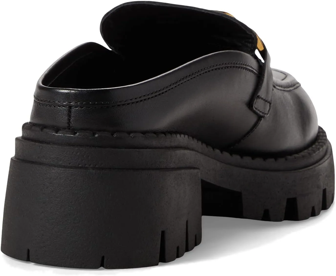 Free People Lyra Link Mule Clogs for Women - Leather Upper, Goldtone Chain Detailing on The Vamp, and Block Heel Style