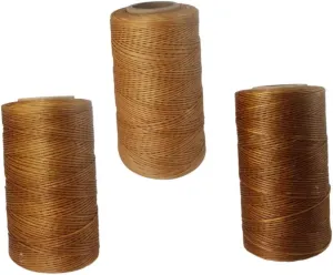 Gadpiparty 3Pcs Flat Waxed Thread for Leather Sewing Durable Waxed Line Random Colors for DIY Craft Projects Bookbinding and Leather Repairs Total