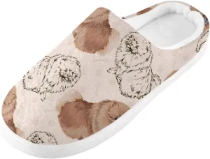 GAIGEO Women Slippers Chic Love Stripe Black White, Memory Foam Slippers Men for Indoor Bedroom, Warm Winter House Shoes