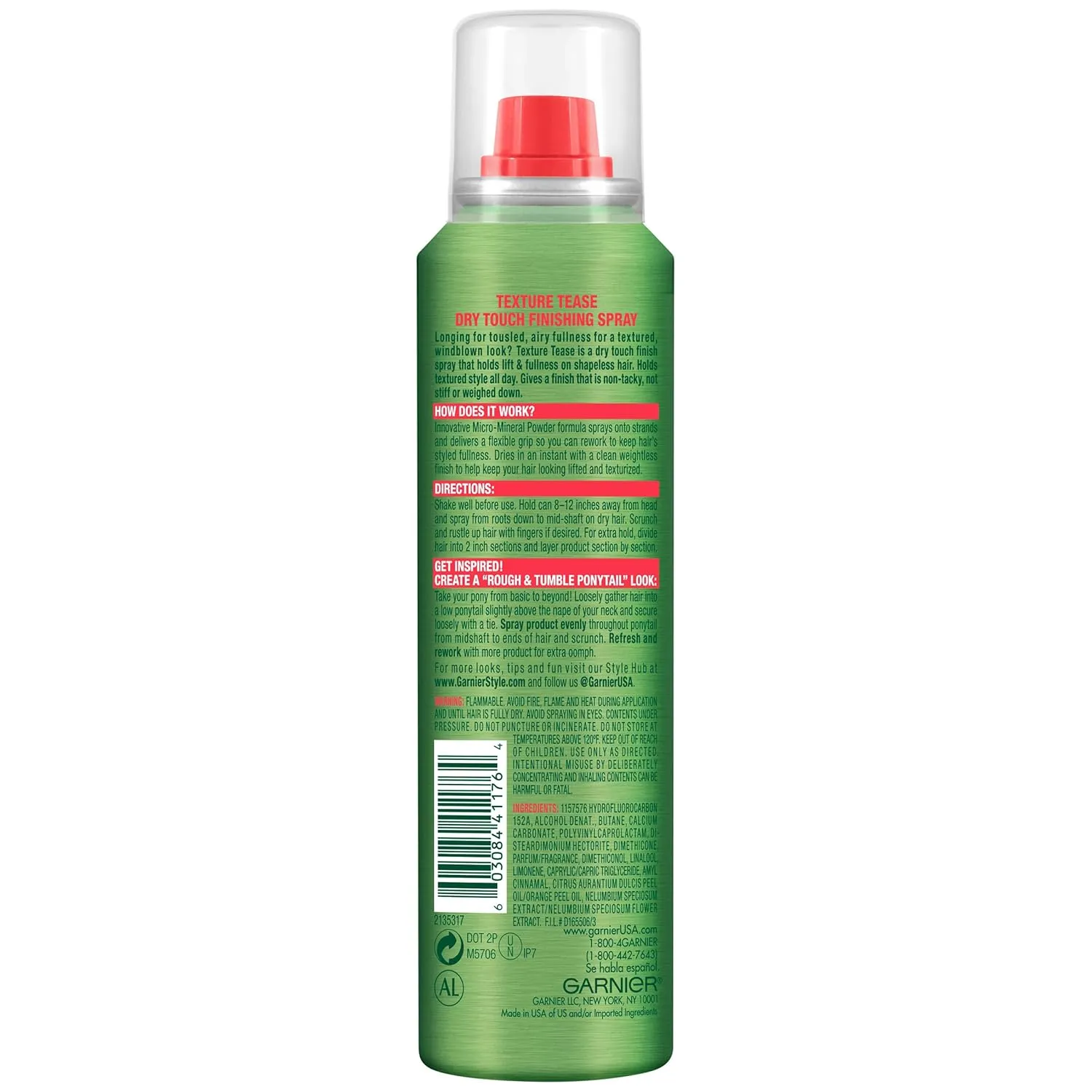 Garnier Fructis Style Texture Tease Dry Touch Finishing Spray, 3.8 Ounce (Packaging May Vary)