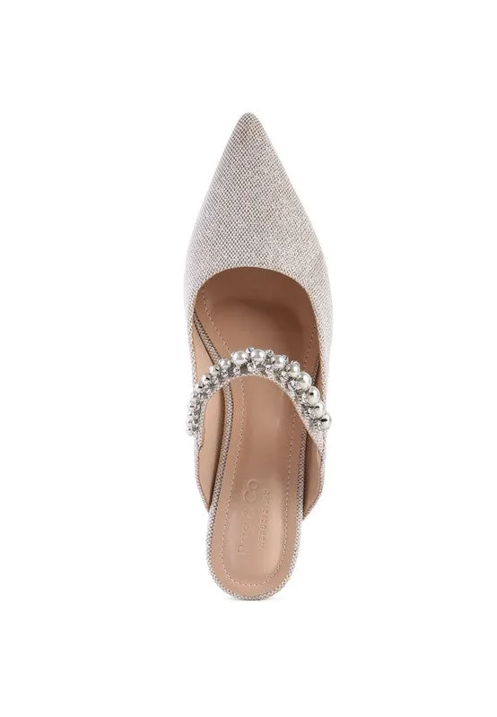 Geode Mary Jane Embellished Mules
