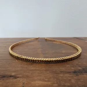 Gold Plated Hematite Headband- Flat