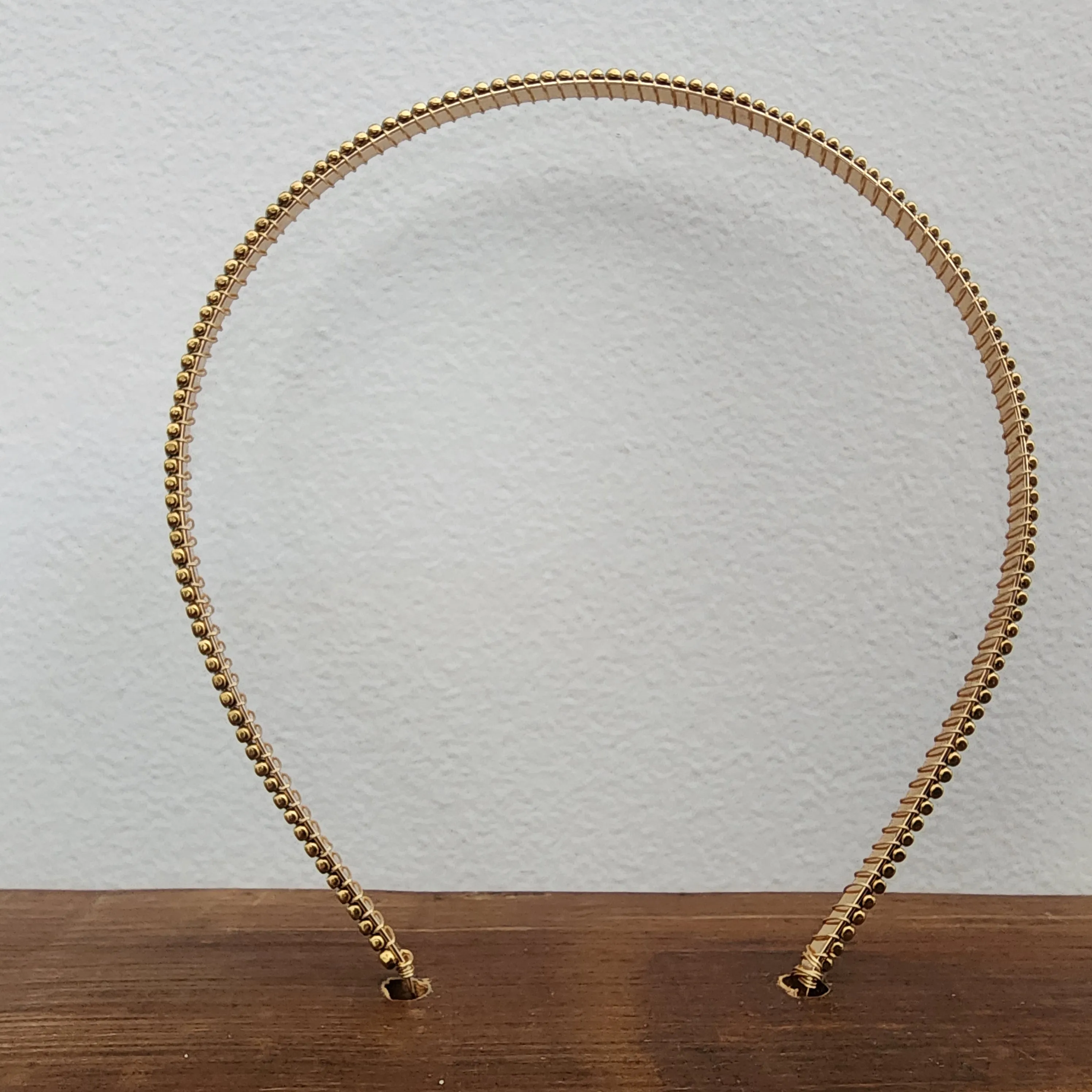 Gold Plated Hematite Headband- Flat
