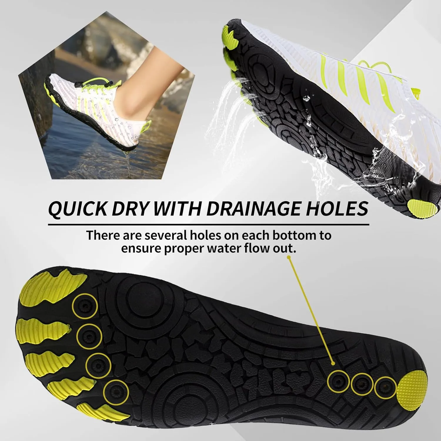 Grounded Footwear for Women Men, Barefoot Shoes Non-Slip Wide Toe, Hike Lightweight Drop Zero Quick-Dry Breathable