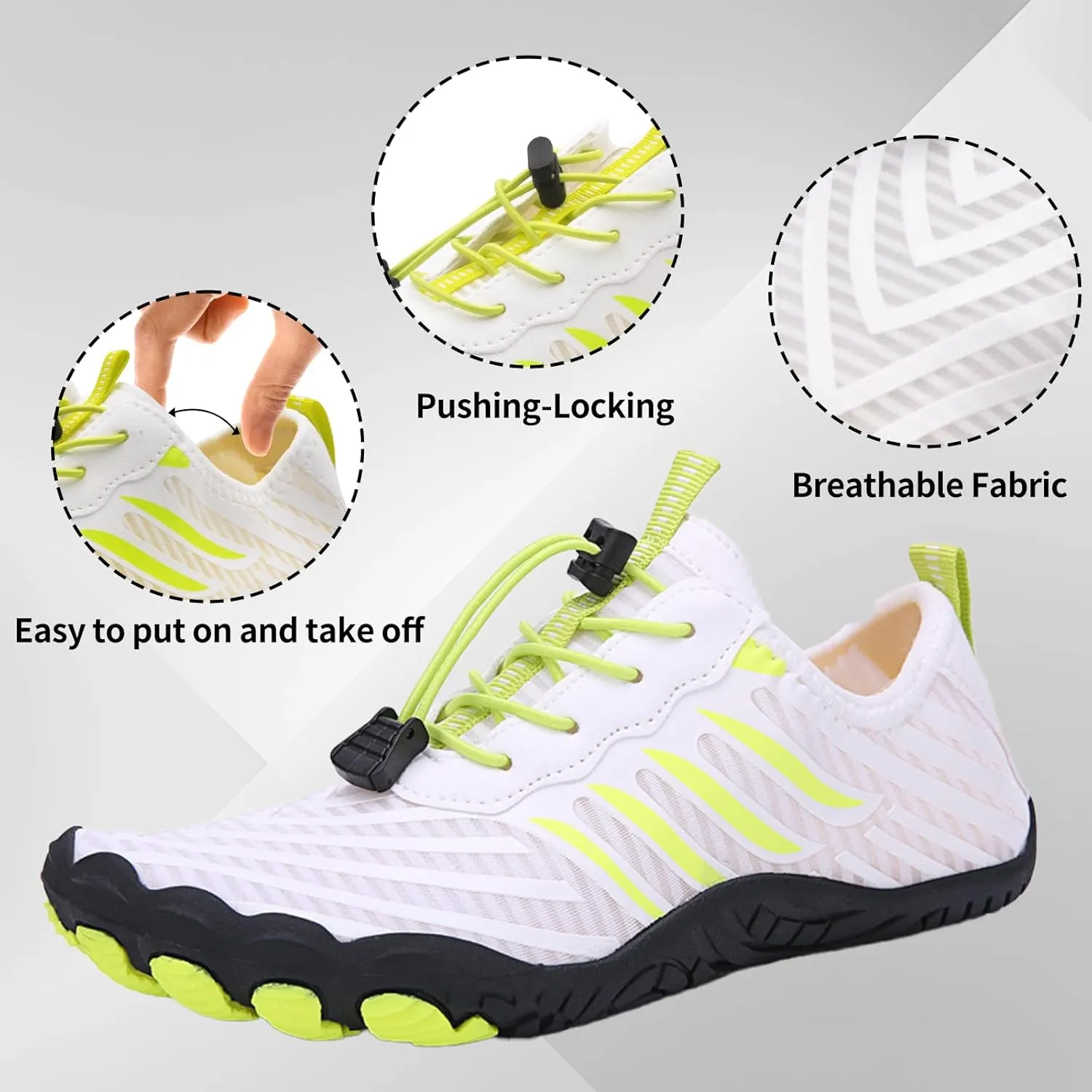 Grounded Footwear for Women Men, Barefoot Shoes Non-Slip Wide Toe, Hike Lightweight Drop Zero Quick-Dry Breathable