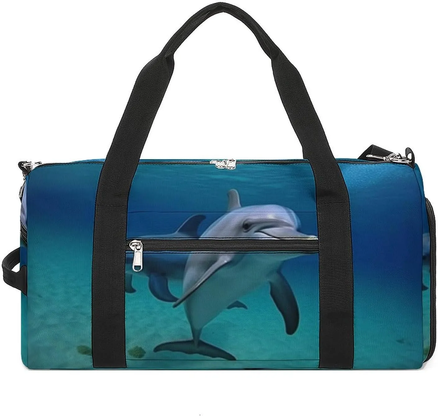 Gym Bag for Men Women Travel Duffle Bag Lightweight Weekender Duffel Bag Dolphins Underwater Carry on Bag
