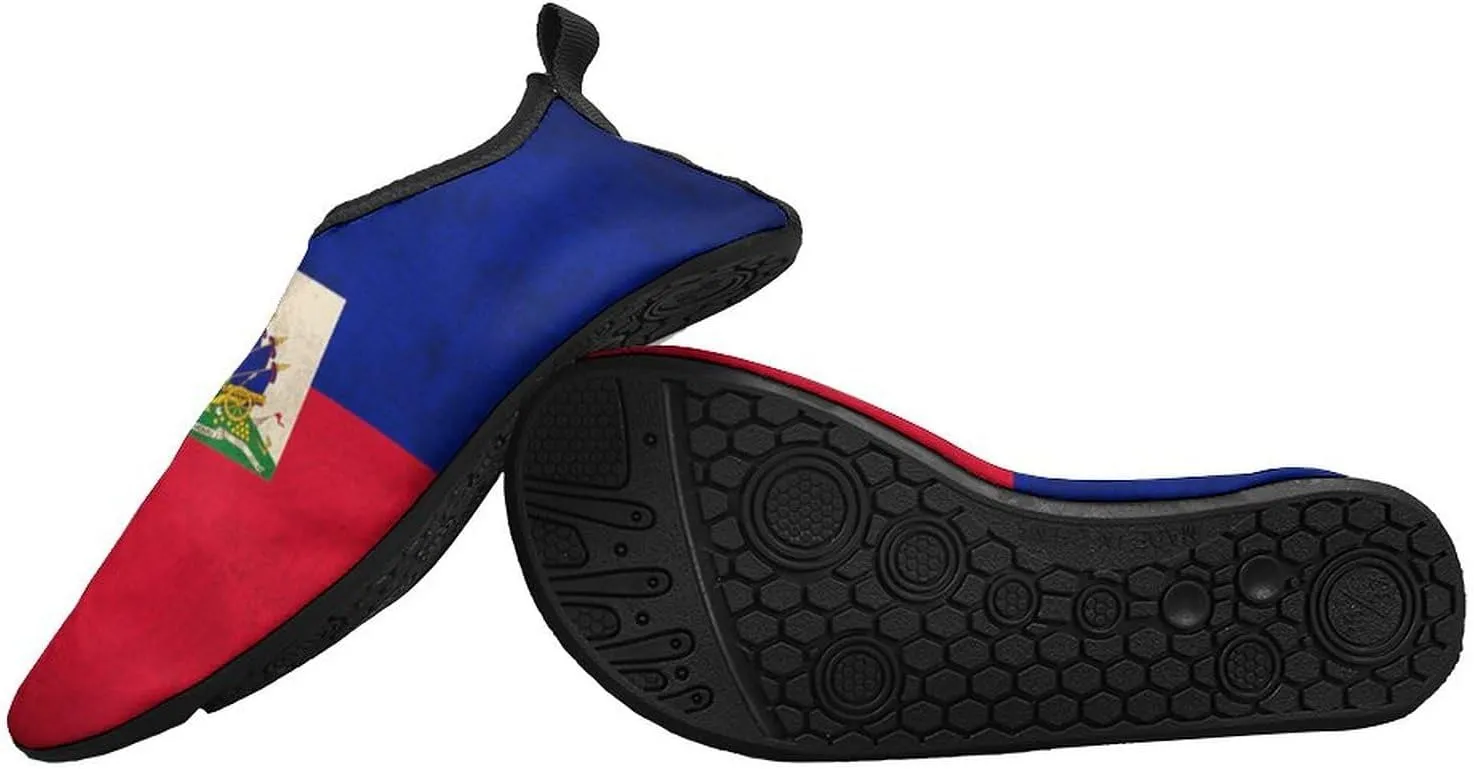 Haiti Flag Haitian Men Women Water Shoes Quick Dry Barefoot Shoe Beach Surfing Swim Pool Yoga Sock