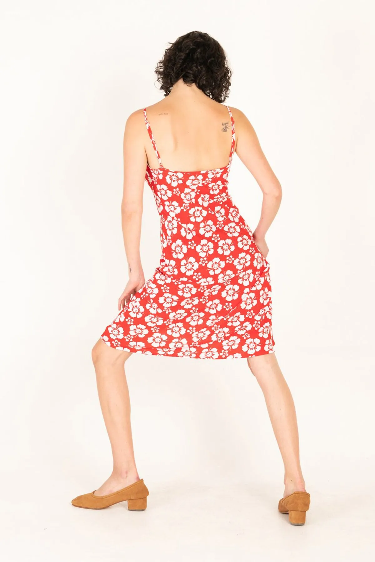 Happy Hibiscus Vacation Slip Dress - Red