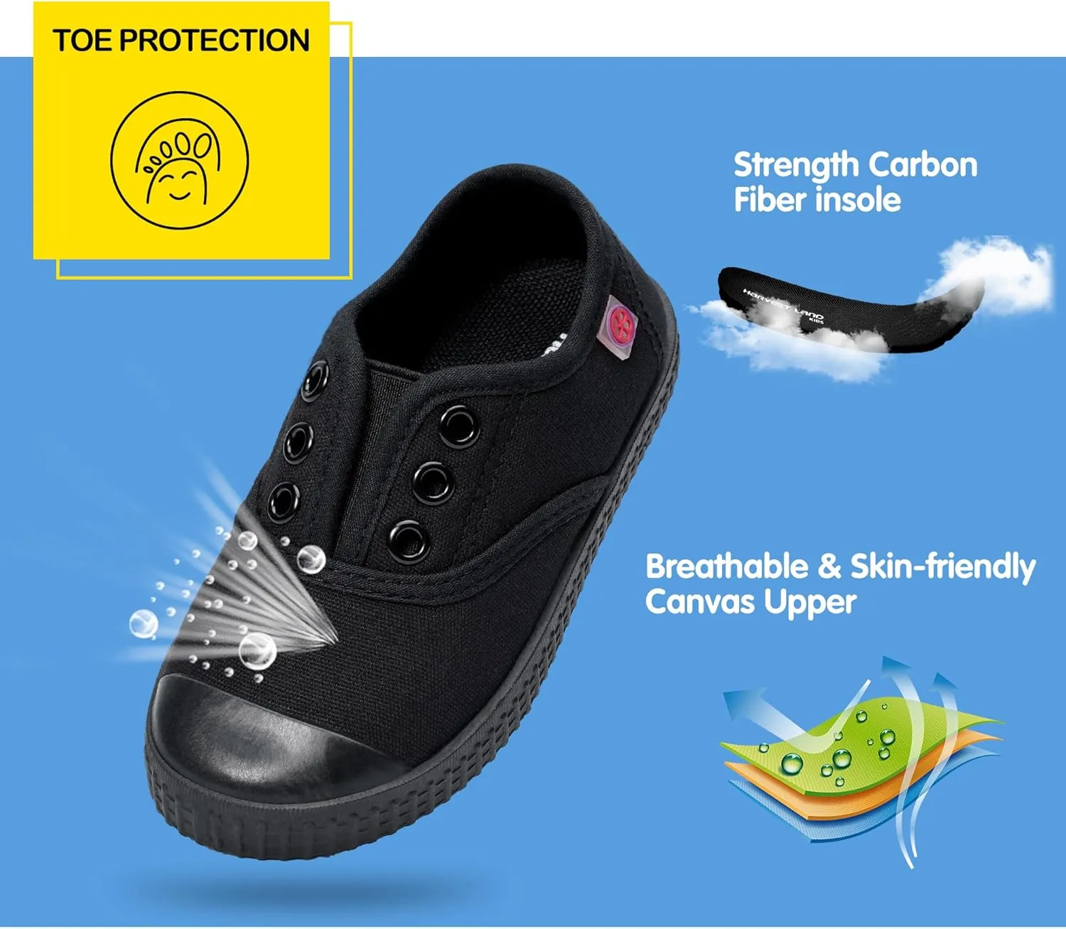 Harvest Land Kid Slip On Sneakers Toddler Comfortable Canvas Shoes for Boys Girls Light Tennis Shoes Children Fashion Shoes