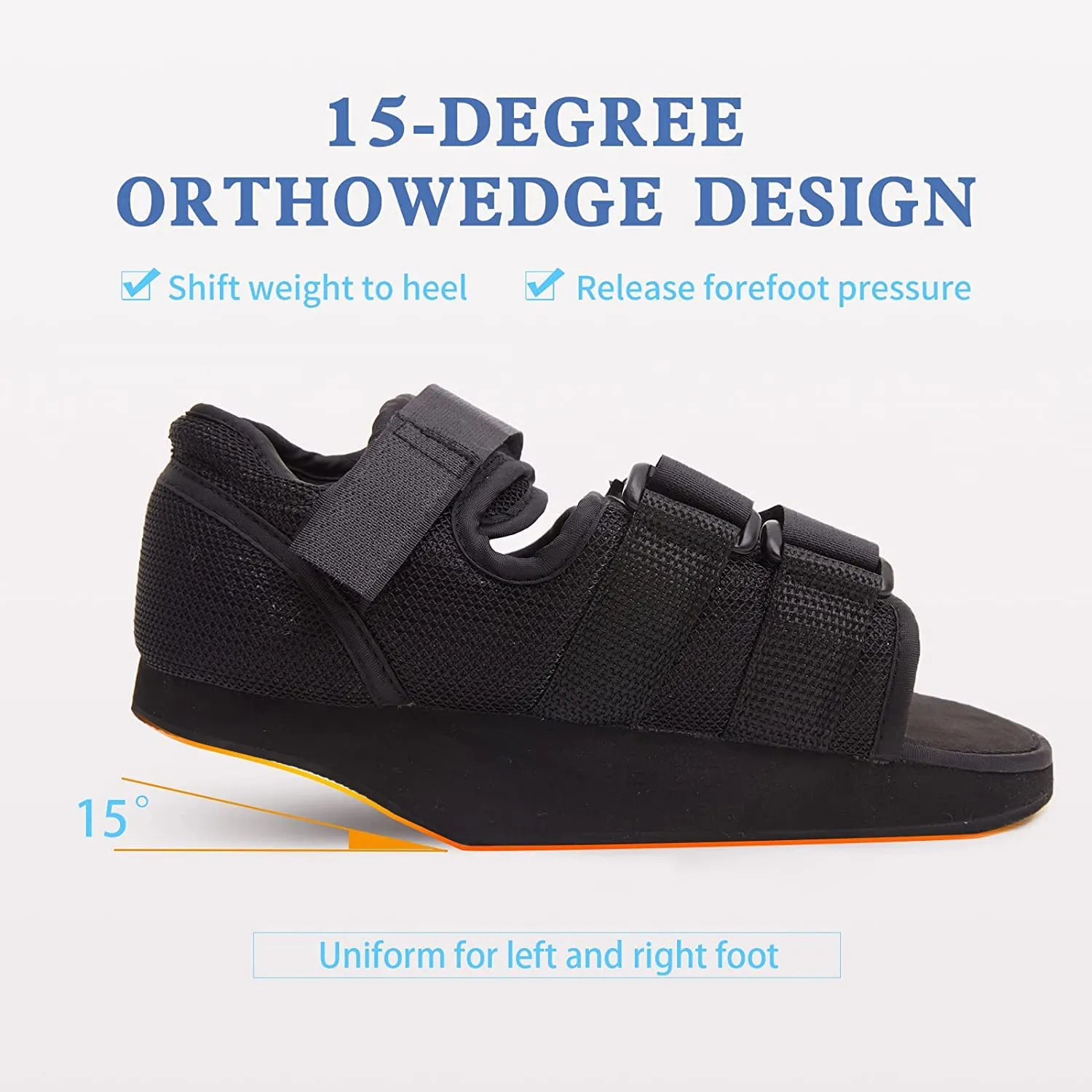 Heel Wedge Healing Shoe Post Op Shoe Lightweight Heel Relief Medical Orthopedic Foot Brace Off-loading Shoes for Heel or Ankle Pain Ulcerations Feet Wounds for Men and Women (X-Large)