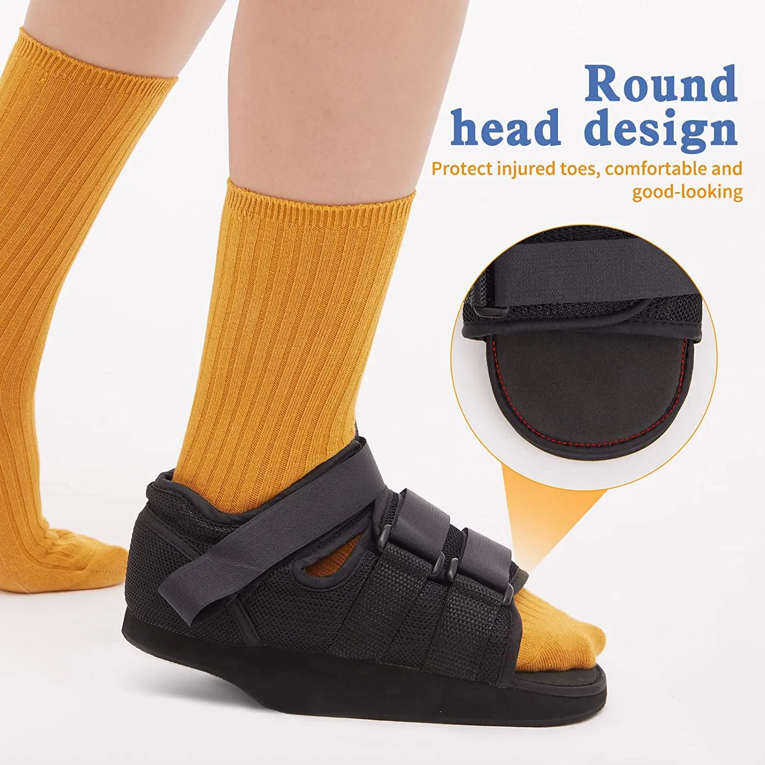 Heel Wedge Healing Shoe Post Op Shoe Lightweight Heel Relief Medical Orthopedic Foot Brace Off-loading Shoes for Heel or Ankle Pain Ulcerations Feet Wounds for Men and Women (X-Large)