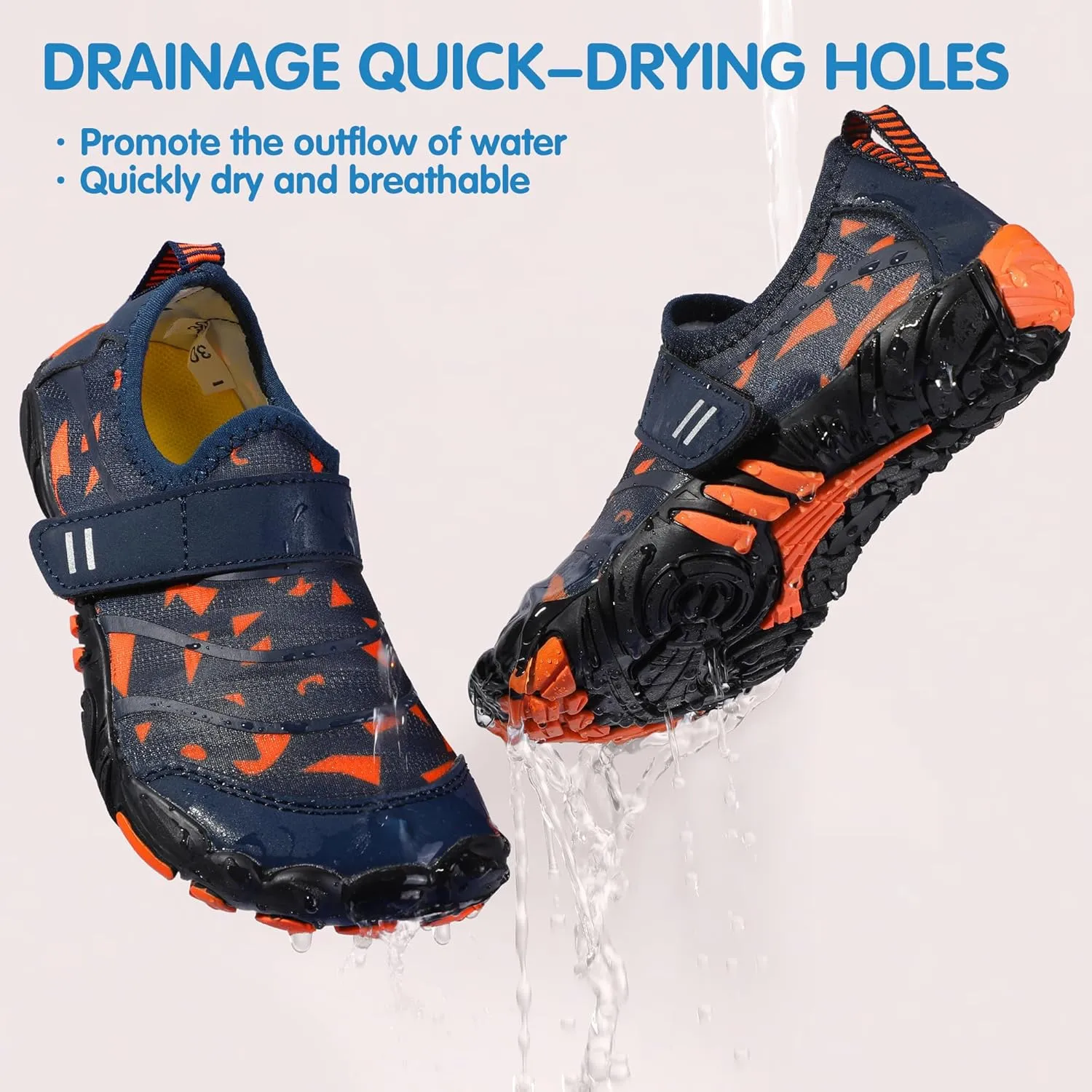 Hehainom Kids Water Shoes Girls Boys Quick Dry Barefoot Lightweight Sport Aqua Beach Pool Swim Shoes