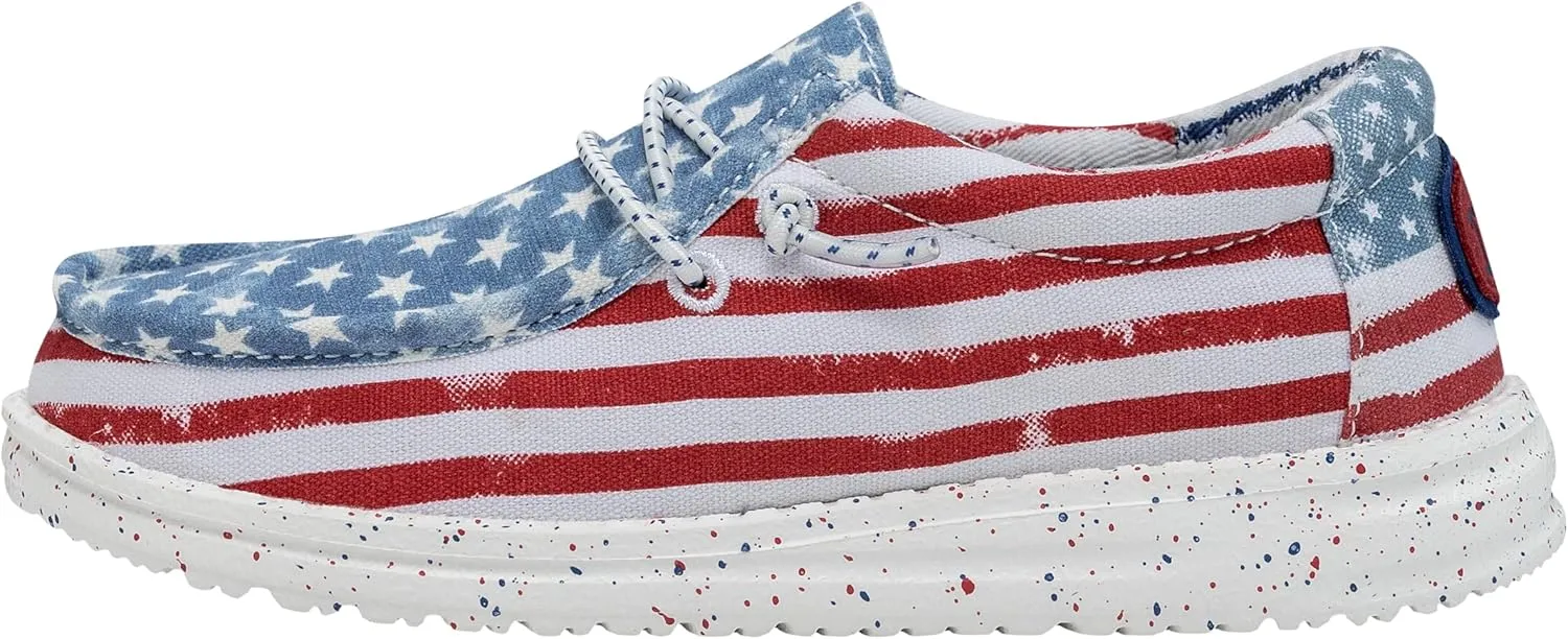Hey Dude Boys' Wally Patriotic Slip-On Casual Shoe