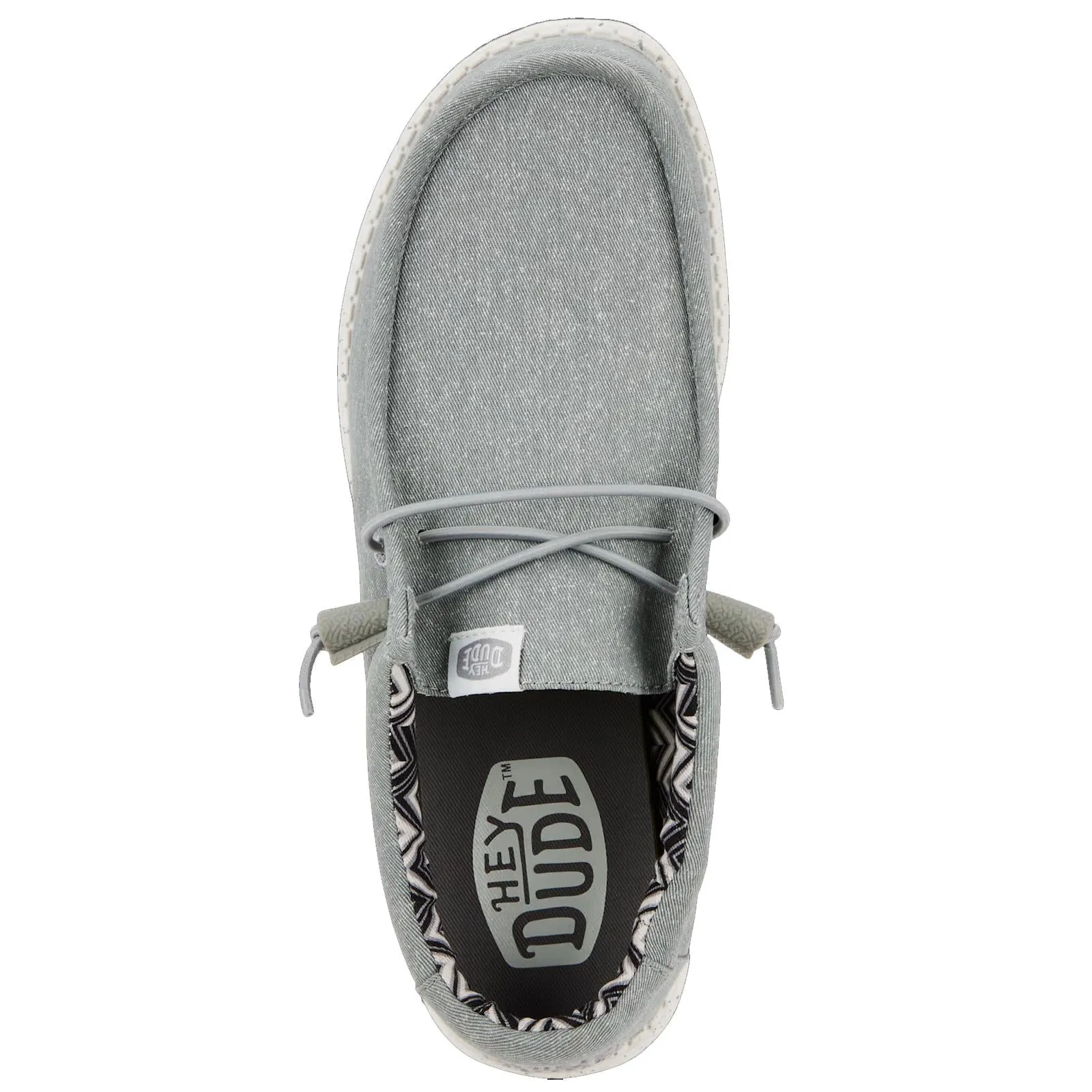 Hey Dude Mens Wally Canvas Light Grey Slip On Lightweight Shoes