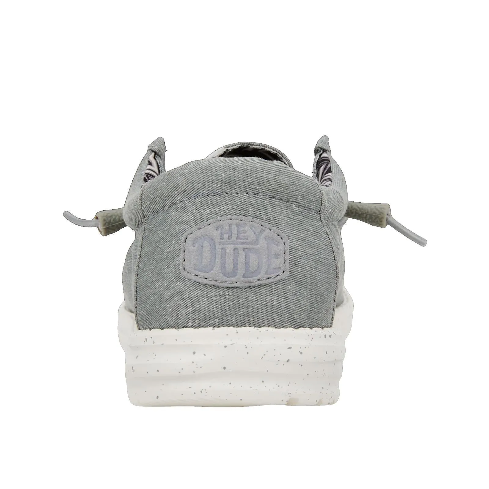 Hey Dude Mens Wally Canvas Light Grey Slip On Lightweight Shoes