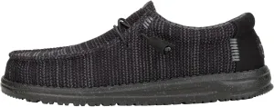 Hey Dude Wally Stretch Sox Black/Black Size 11, Men’s Shoes, Men's Slip-on Loafers, Comfortable & Light-Weight
