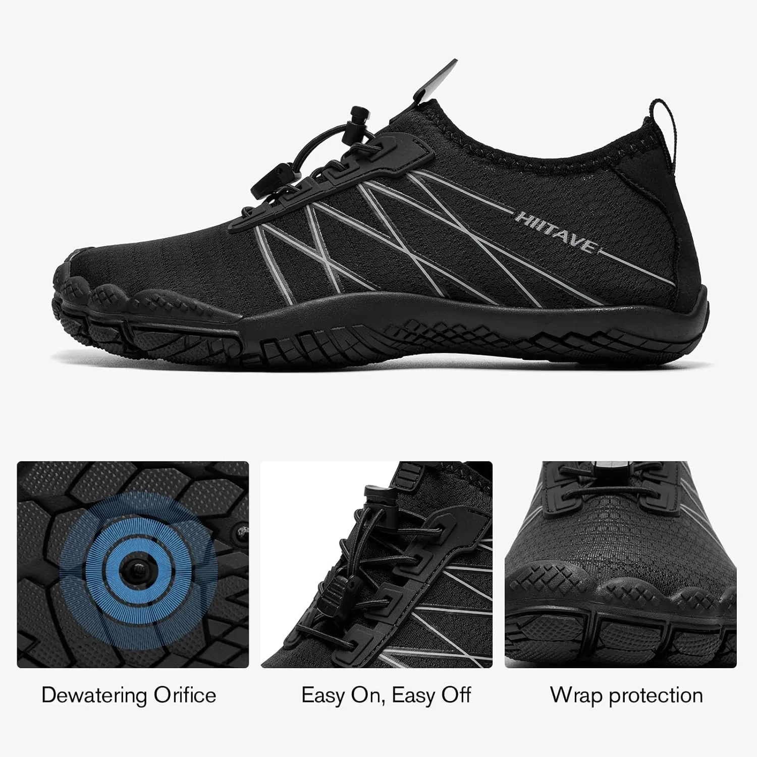 hiitave Womens Water Shoes Quick Dry Barefoot for Swim Diving Surf Aqua Sports Pool Beach Walking Yoga