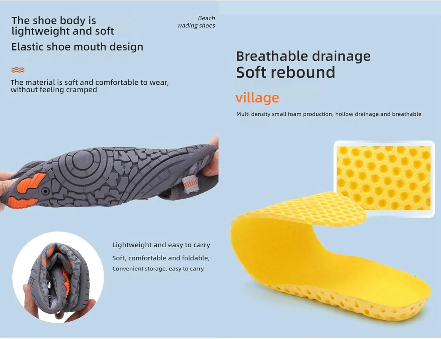 Hike Barefoot Shoes for Women & Men - Non-Slip, Wide Toe, Neuropathy-Friendly, Quick-Dry Water Shoes for Beach, Pool & Hiking