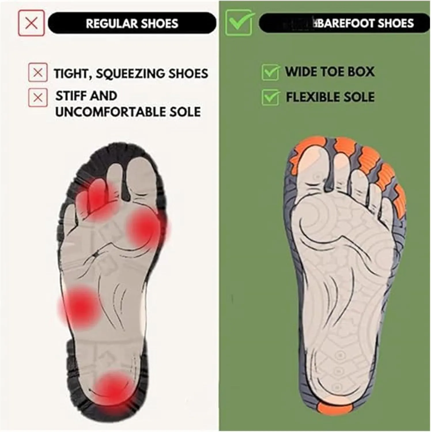 Hike Barefoot Shoes for Women & Men - Non-Slip, Wide Toe, Neuropathy-Friendly, Quick-Dry Water Shoes for Beach, Pool & Hiking