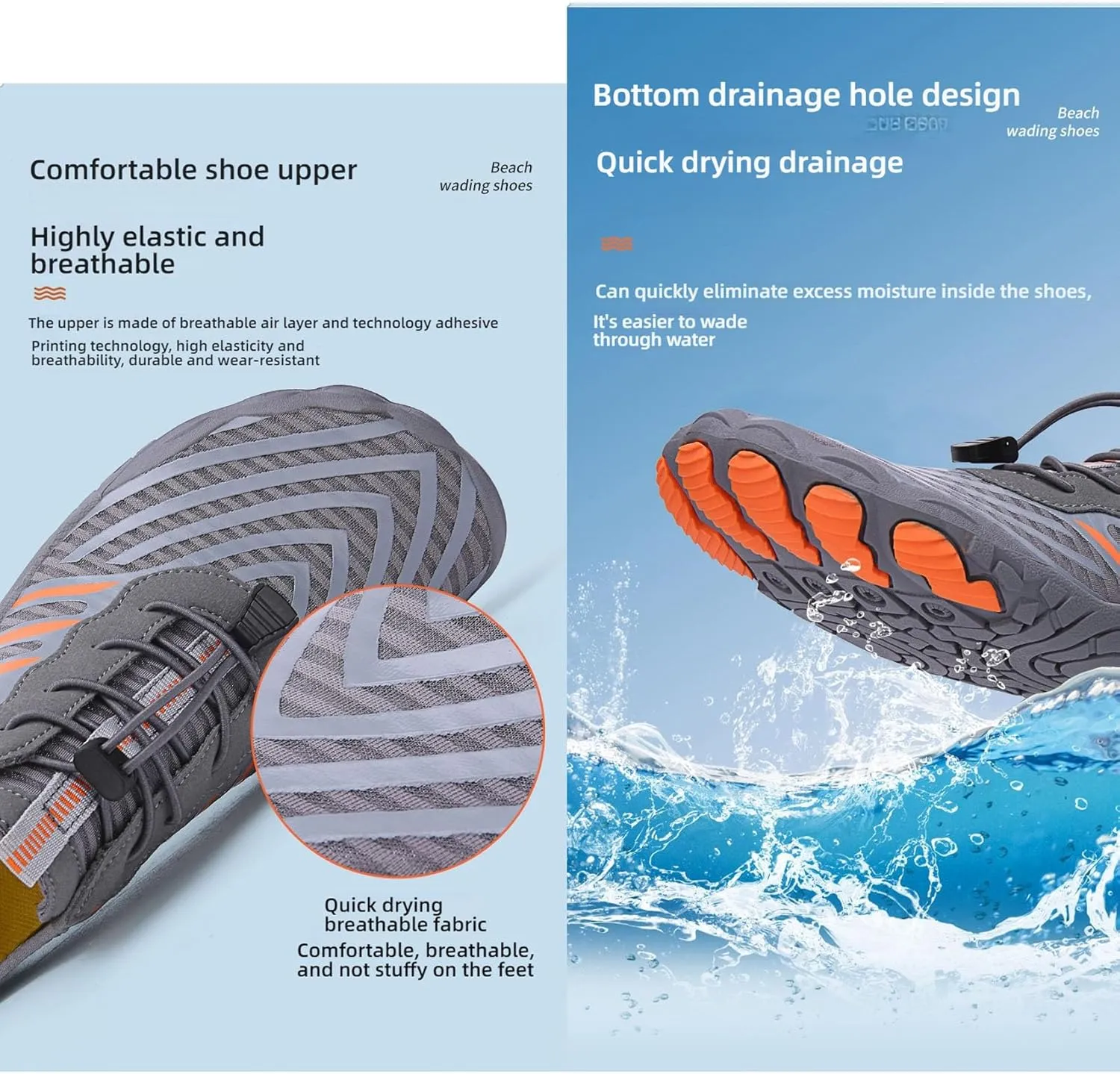 Hike Barefoot Shoes for Women & Men - Non-Slip, Wide Toe, Neuropathy-Friendly, Quick-Dry Water Shoes for Beach, Pool & Hiking