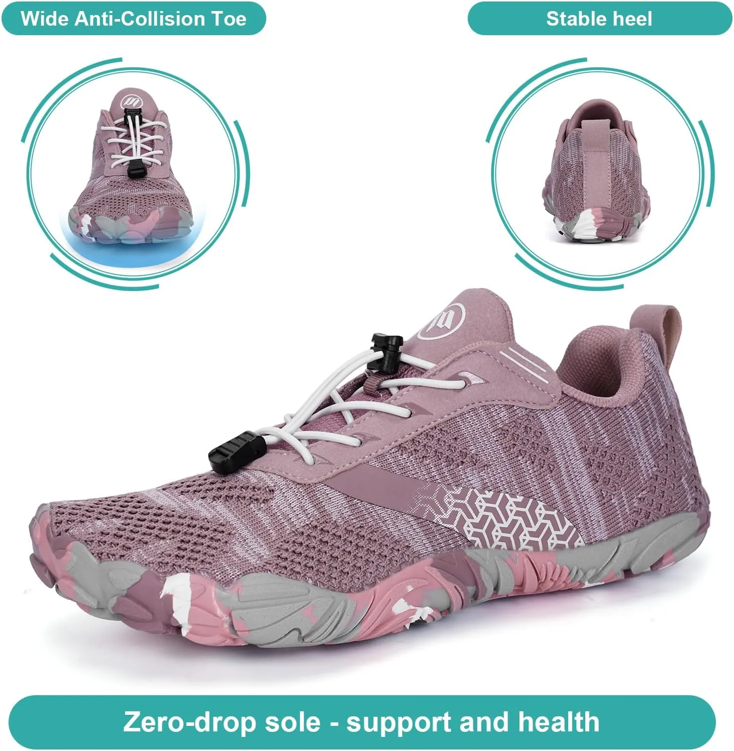 Hike Barefoot Shoes, Pro Barefoot Shoes Women Men Footwear, Athletic Hiking Minimalist Water Shoe Breathable Quick Dry Zero Drop Trail Running Shoe with Non-Slip Sole & Wide Toe Box