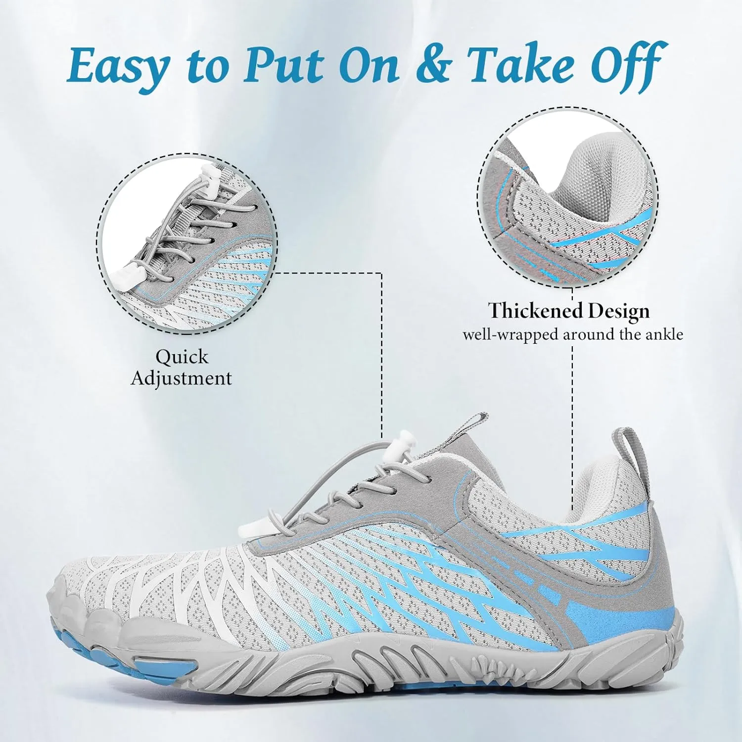 Hike Barefoot Shoes, Pro Barefoot Shoes Women Men Footwear, Athletic Hiking Minimalist Water Shoe Breathable Quick Dry Zero Drop Trail Running Shoe with Non-Slip Sole & Wide Toe Box