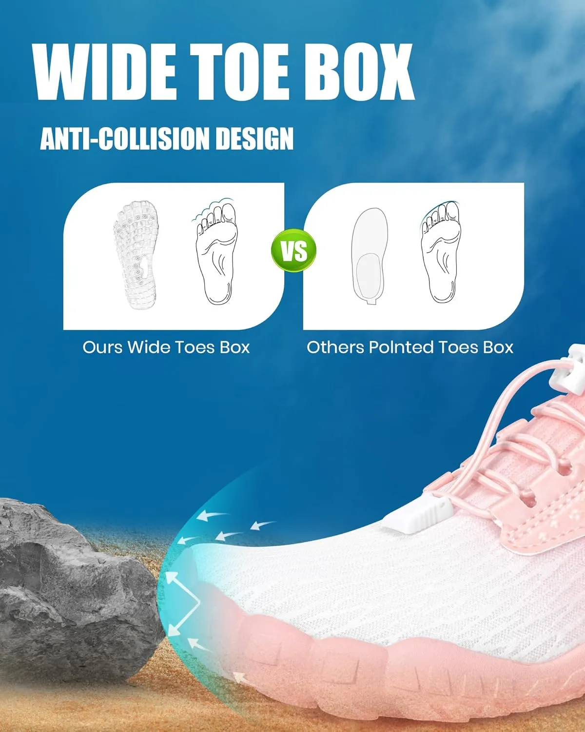 Hike Barefoot Water Shoes Women Men, Newly Water-Drops Pattern Pro Minimalist Shoe Quick Dry Wide Toe Breathable & Non-Slip for Hiking Beach Aqua Surf Swim