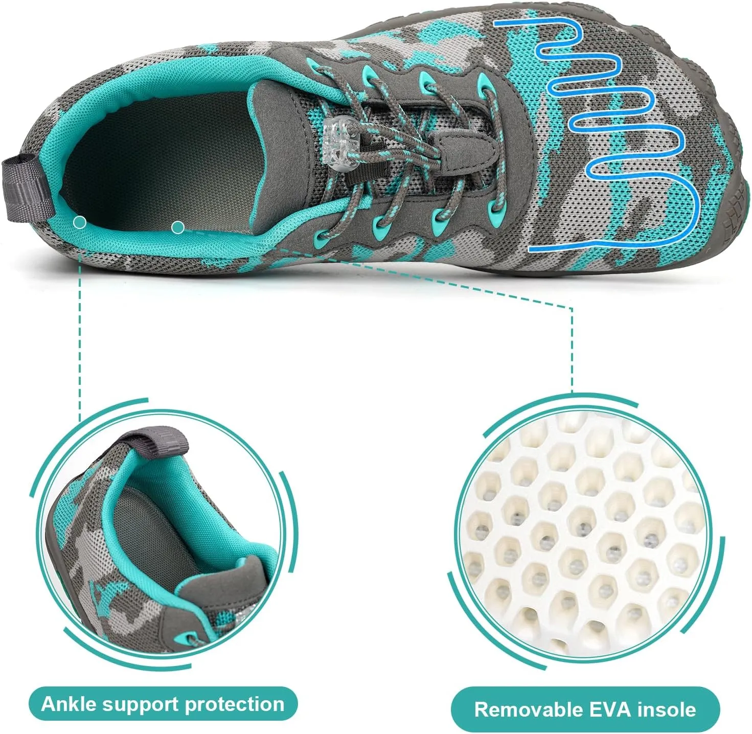 Hike Barefoot Water Shoes Womens Mens Footwear, Pro Hiking Boot Quick Dry Barefoot Beach Walking Women Men Travel Swim Shoes, Wide Toe Box Non-Slip Breathable Zero Drop Shoes
