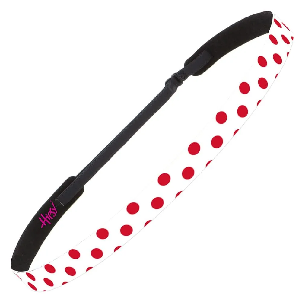 Hipsy Adjustable Non Slip Skinny Fashion Printed Sports Headbands 3-pack (Polka Dot Light Blue/White/Black)