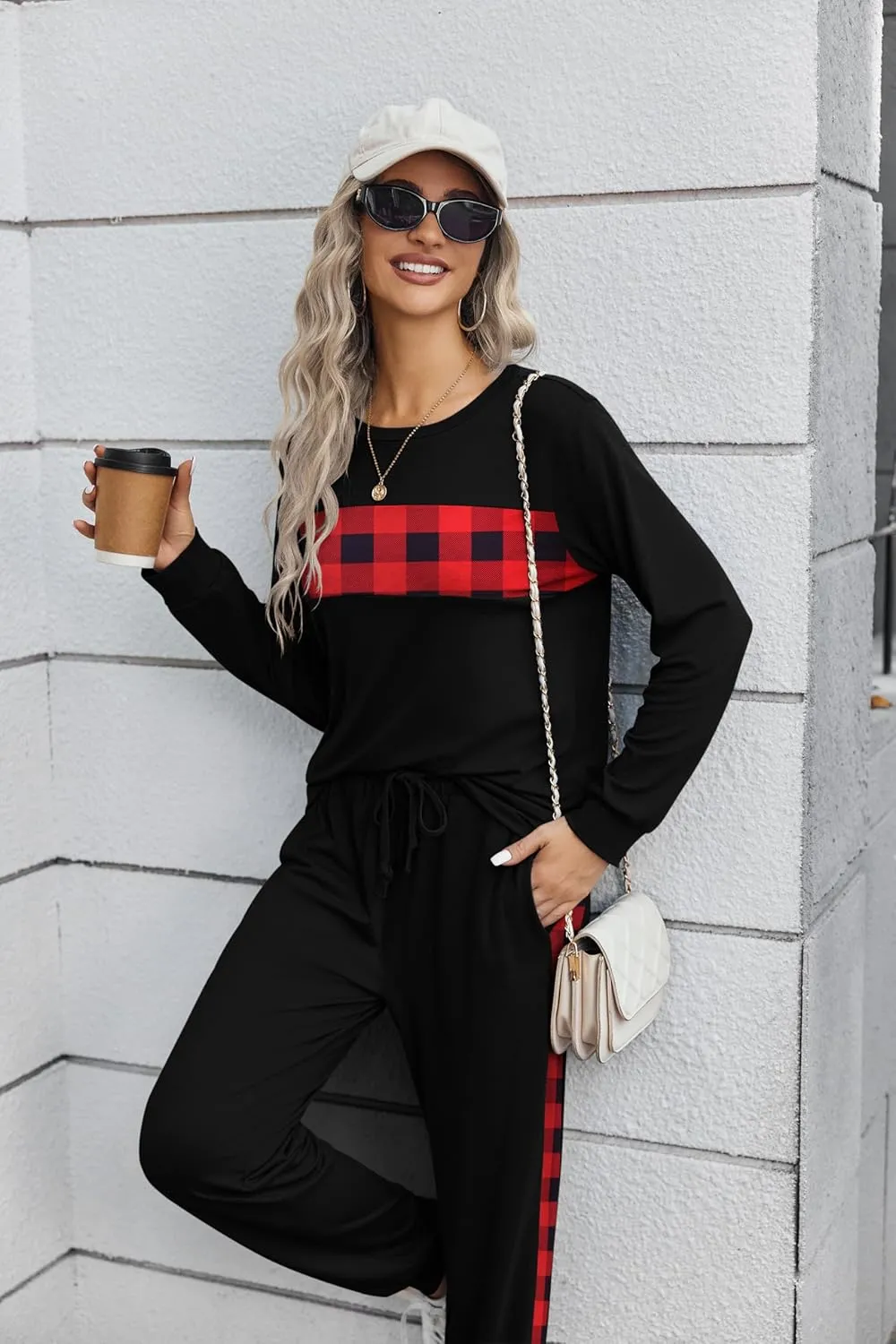 HOTOUCH Women's Two Piece Outfit Long Sleeve Crewneck Pullover Tops And Long Pants Tracksuit 2023 Fashion Sweatshirts