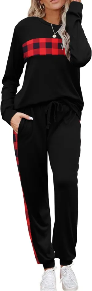 HOTOUCH Women's Two Piece Outfit Long Sleeve Crewneck Pullover Tops And Long Pants Tracksuit 2023 Fashion Sweatshirts