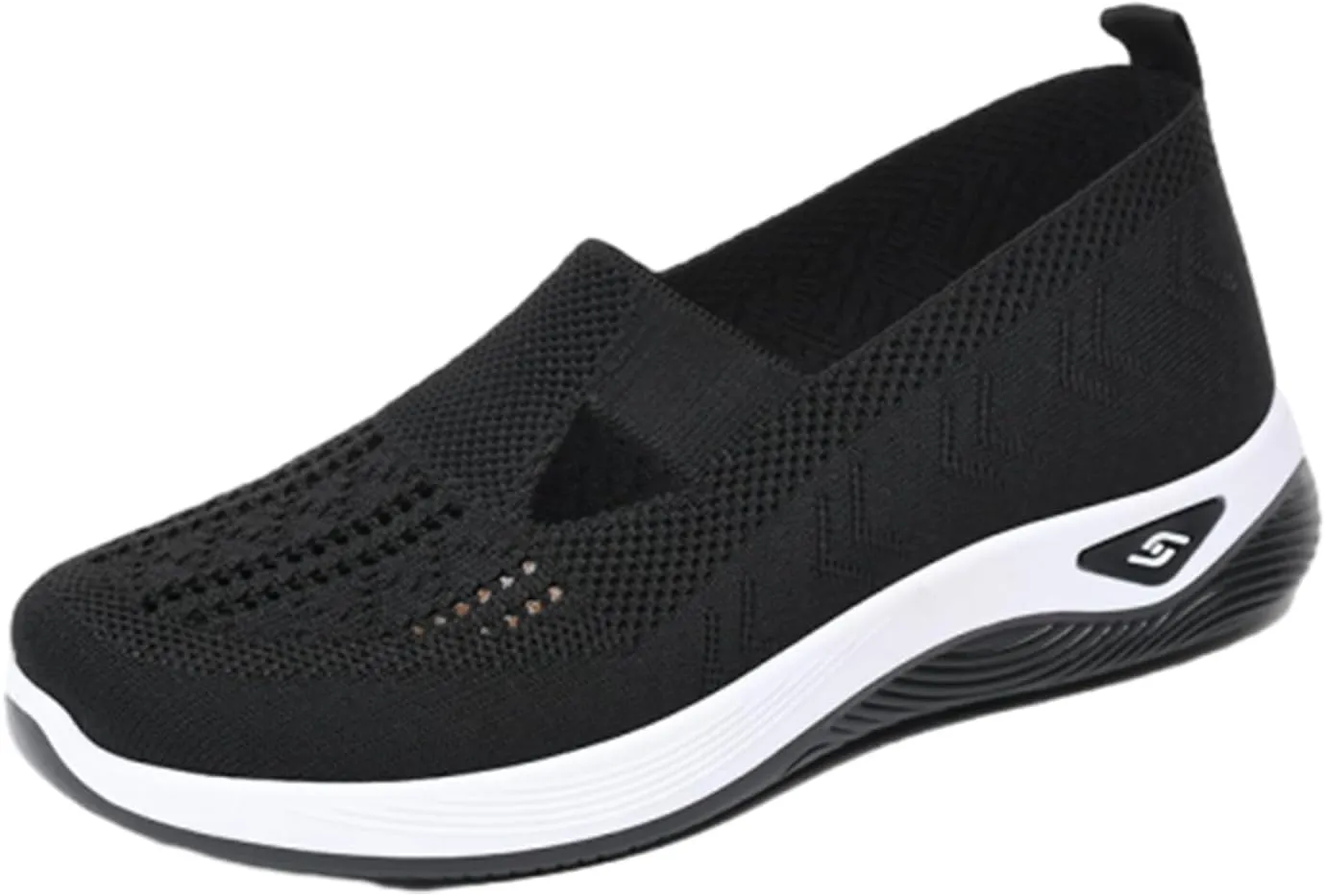 Hrtesus Enjerr Orthopedic Shoes Womens, Comfortable Breathable Knitted Sneakers, Slip On Orthopedic Walking Shoes