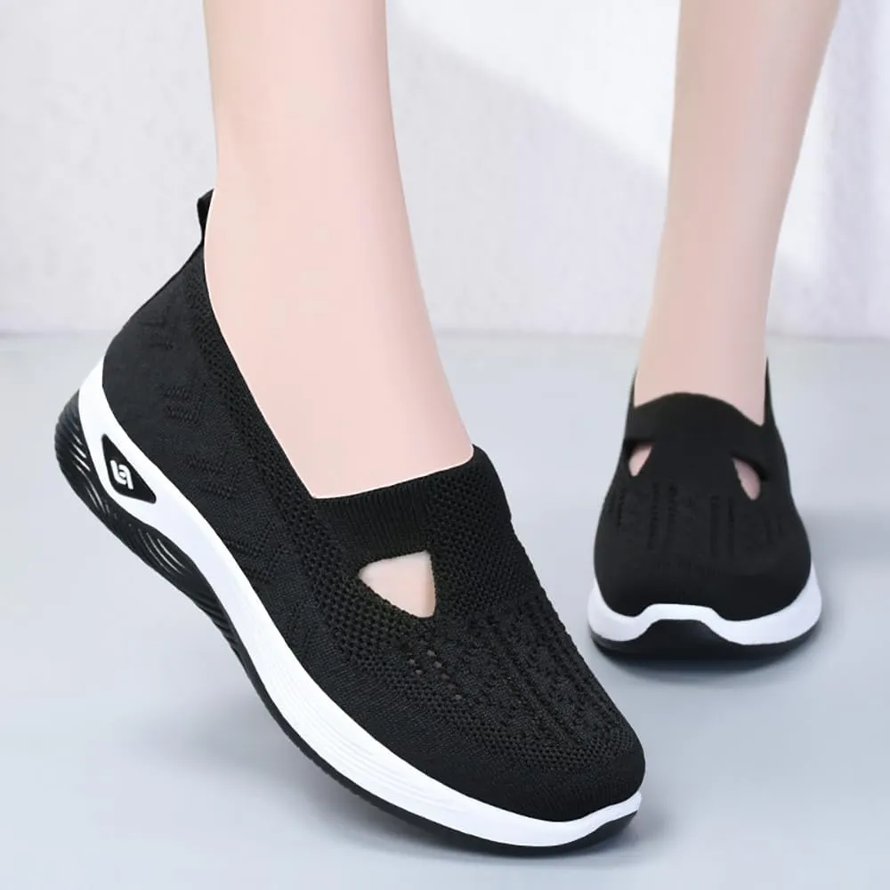 Hrtesus Enjerr Orthopedic Shoes Womens, Comfortable Breathable Knitted Sneakers, Slip On Orthopedic Walking Shoes