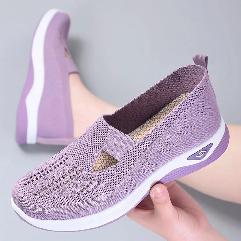 Hrtesus Enjerr Orthopedic Shoes Womens, Comfortable Breathable Knitted Sneakers, Slip On Orthopedic Walking Shoes