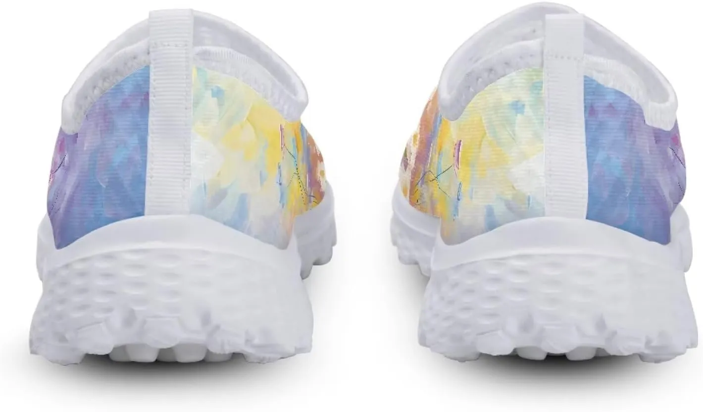 HUGS IDEA Women's Floral Mesh Slip on Shoes