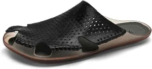 HYDLONGR Men's Women's Summer Light Weight Cowhide Garden Sandals Beach Slippers Clogs Shoes