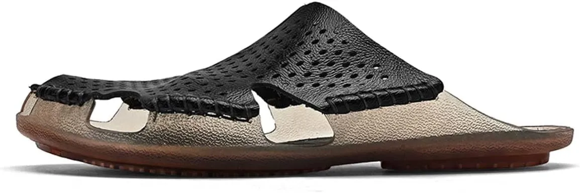 HYDLONGR Men's Women's Summer Light Weight Cowhide Garden Sandals Beach Slippers Clogs Shoes