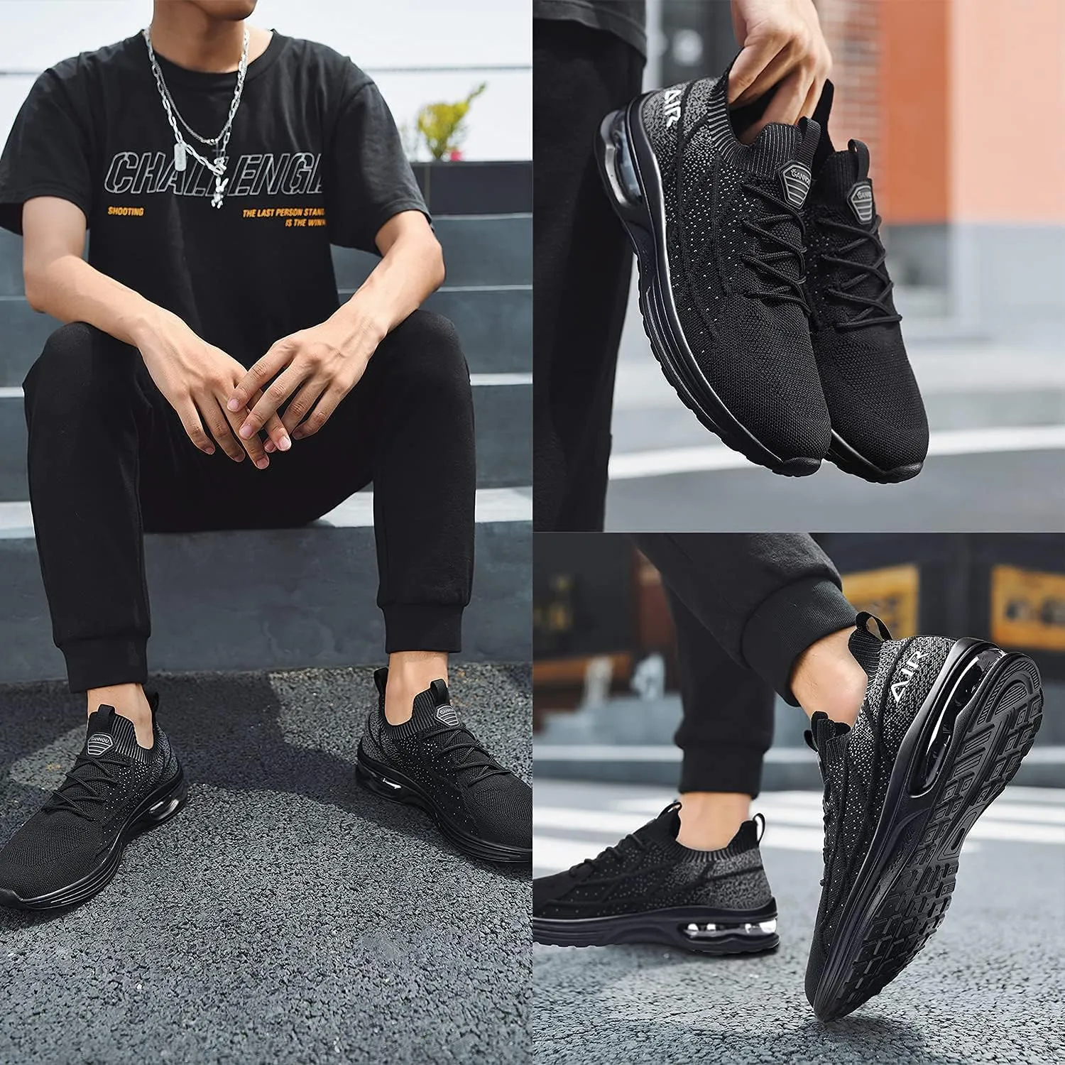 IIV Mens Running Shoes Casual Tennis Walking Athletic Gym Slip On Sneakers