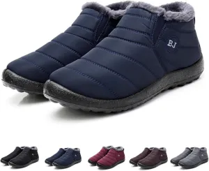 Indicativey Snow Boots Womens Winter Snow Boots Fur Lined Warm Ankle Boots Slip On Outdoor Shoes