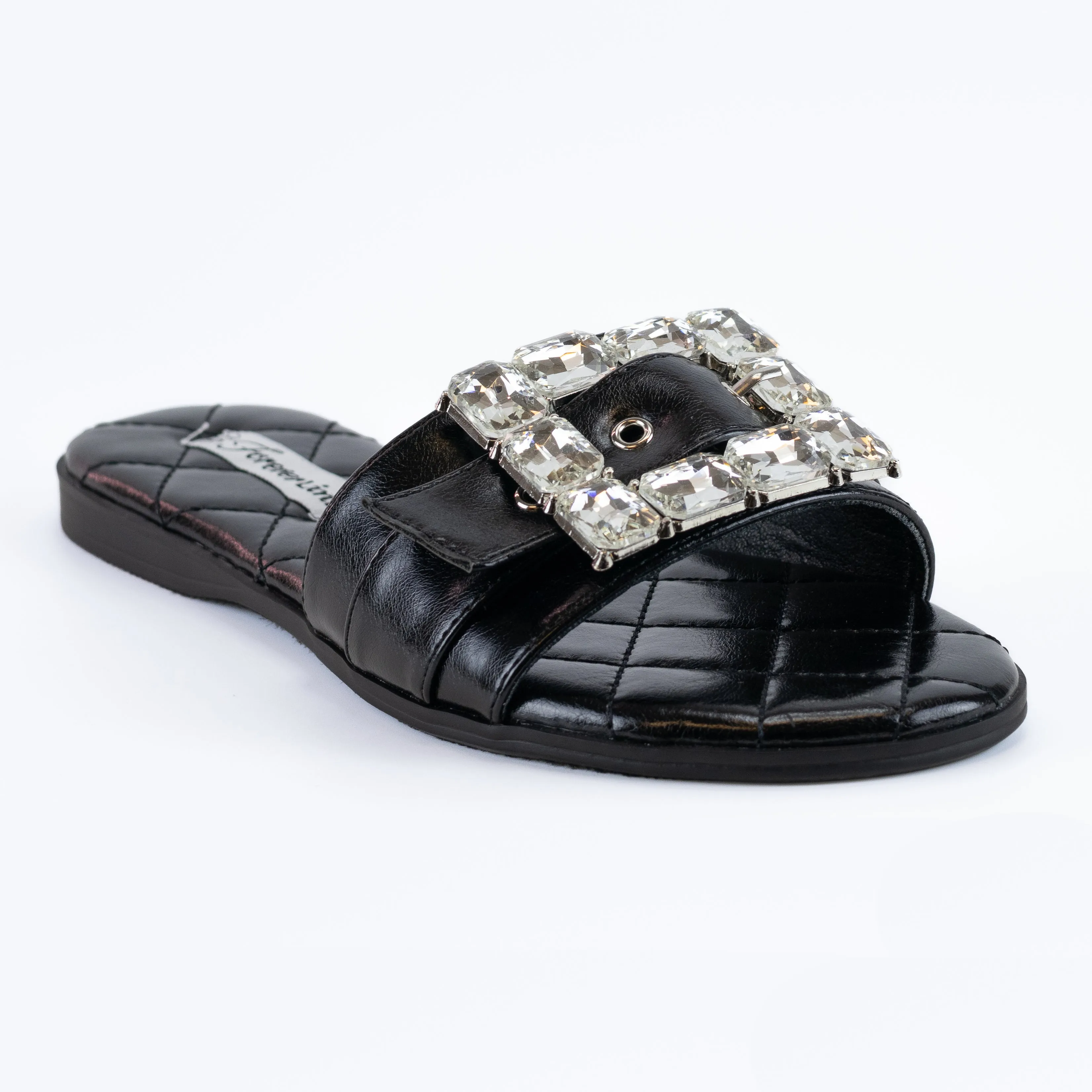 Isabel - Slip-On Sandals with Rhinestone Details, Cushioned Insole, Ideal for Adding Sparkle to Your Wardrobe