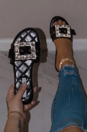 Isabel - Slip-On Sandals with Rhinestone Details, Cushioned Insole, Ideal for Adding Sparkle to Your Wardrobe