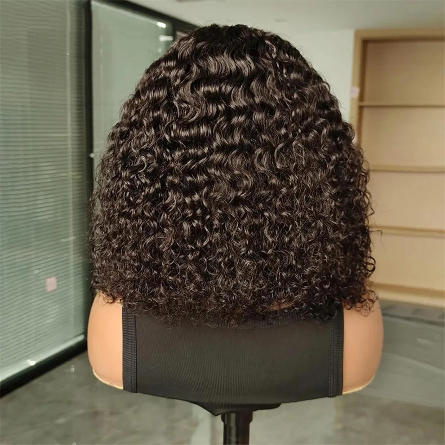 ISEE Hair Wear and Go Glueless Wigs Bob Wigs Human Hair Pre Plucked Water Wave Lace Front Wigs Human Hair Upgraded No Glue Transparent Lace Closure Wigs Human Hair for Women Natural Black 14 Inch