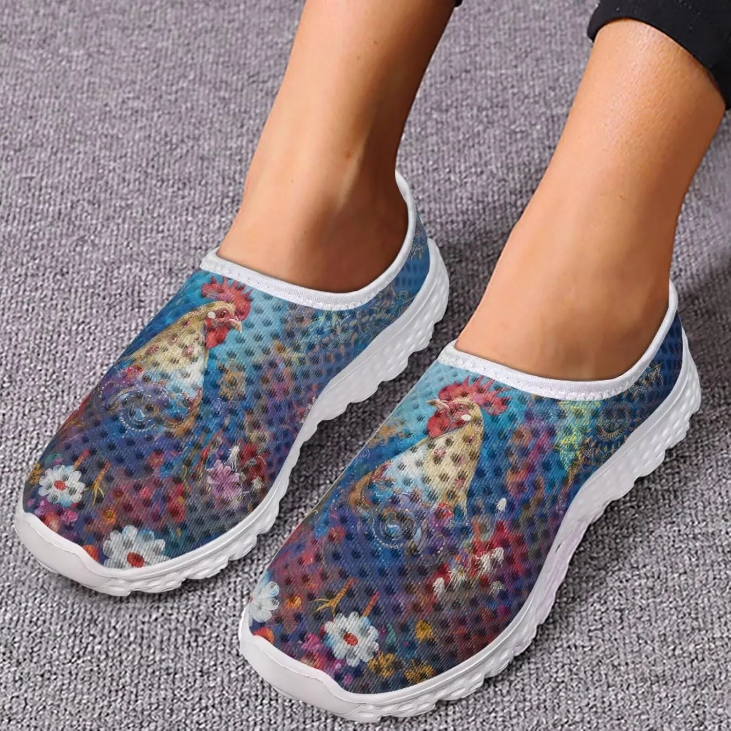 Jeiento Women's Slip On Walking Shoes Mesh Tennis Shoes Breathable Trainers Casual Running Sneakers