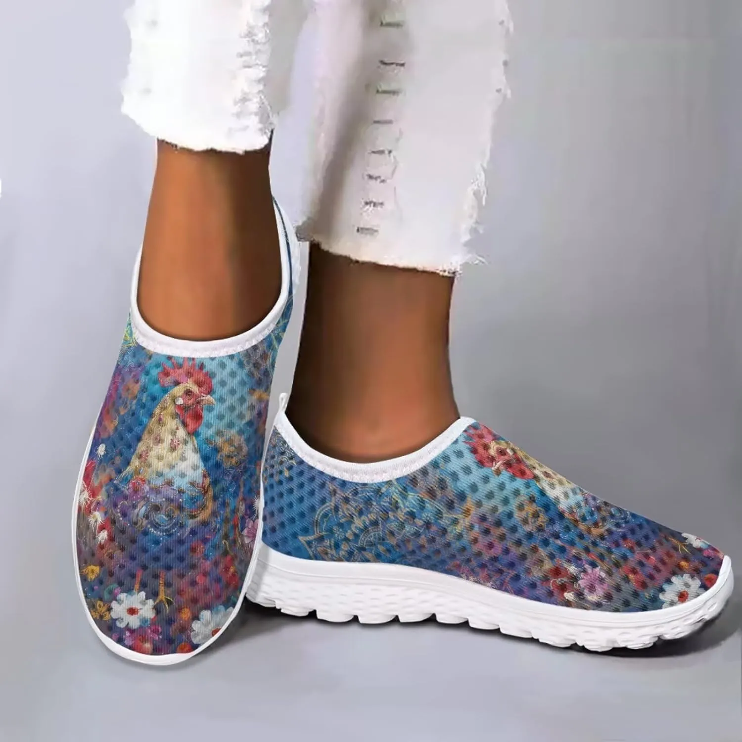 Jeiento Women's Slip On Walking Shoes Mesh Tennis Shoes Breathable Trainers Casual Running Sneakers