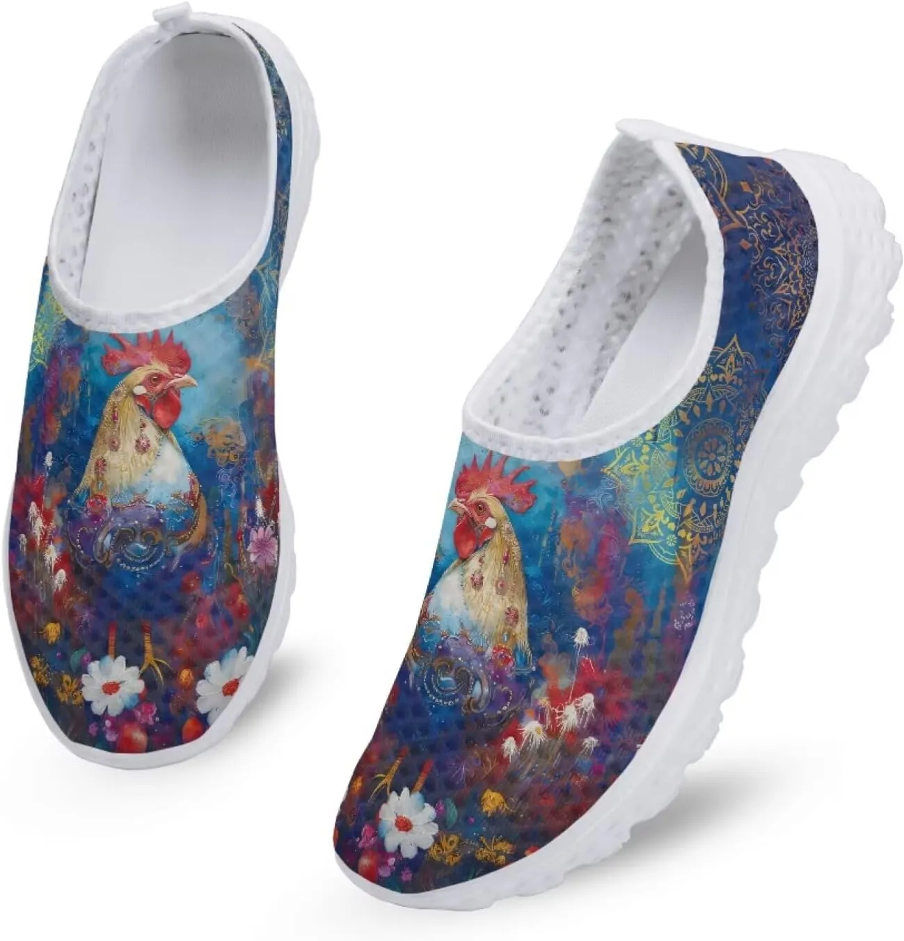 Jeiento Women's Slip On Walking Shoes Mesh Tennis Shoes Breathable Trainers Casual Running Sneakers