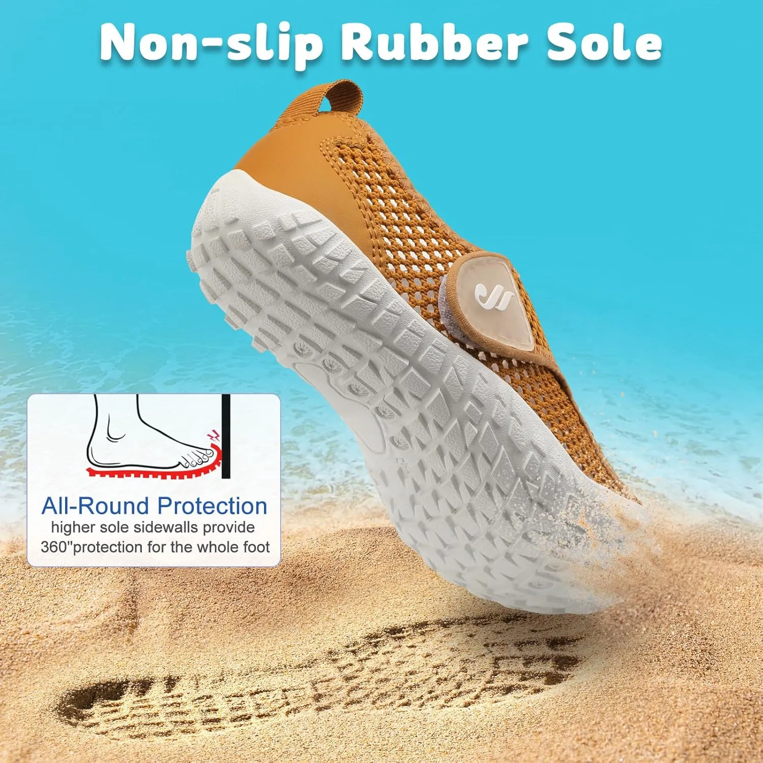 JIASUQI Kids Water Shoes for Boys Girls Barefoot Swim Beach Shoes Quick Dry Hiking Shoes Sneakers for Kids