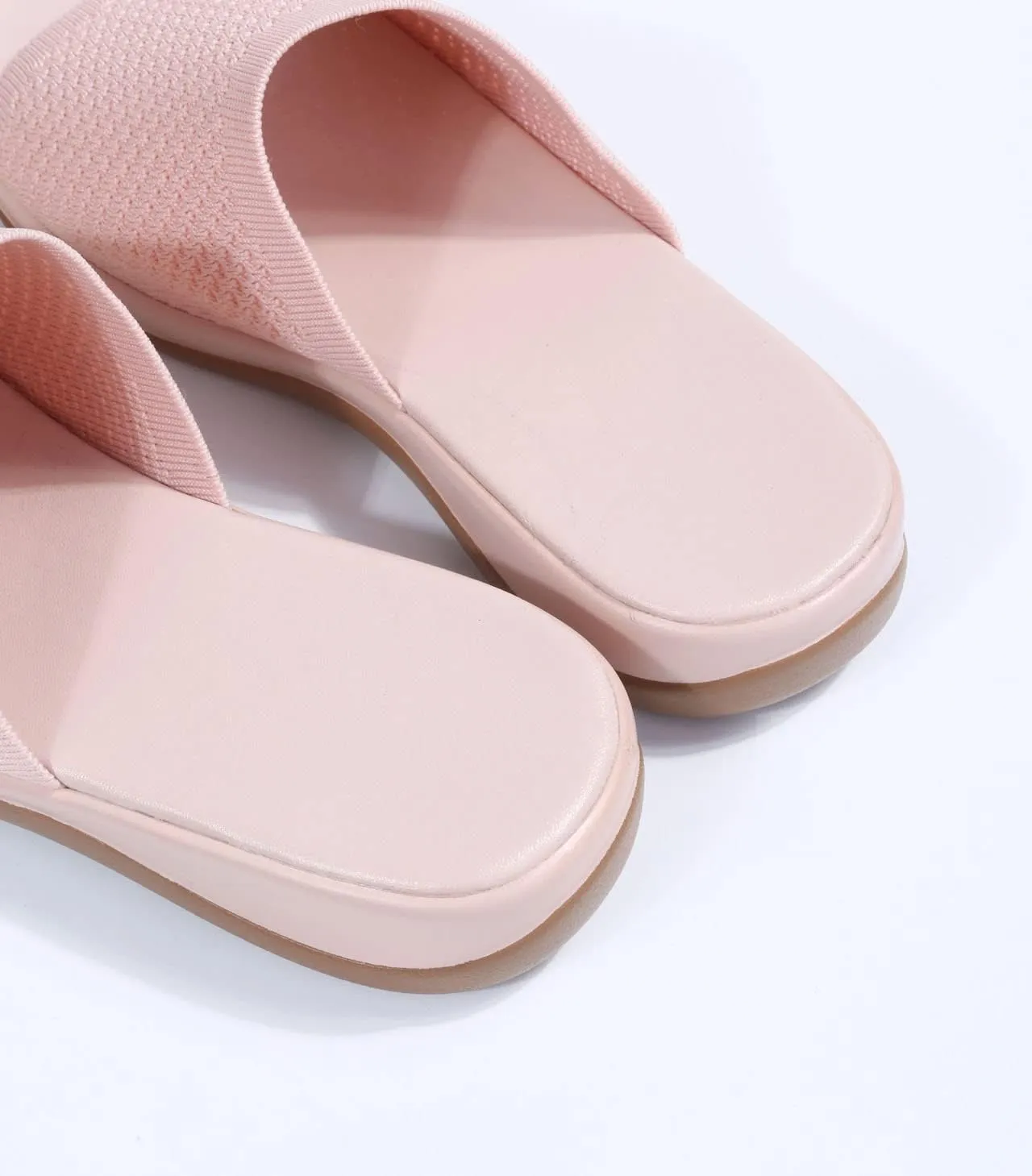 JITUUE Women's Mesh Synthetic Leather Open Toe Platform Slippers Cushioned Sole Flat Sandals