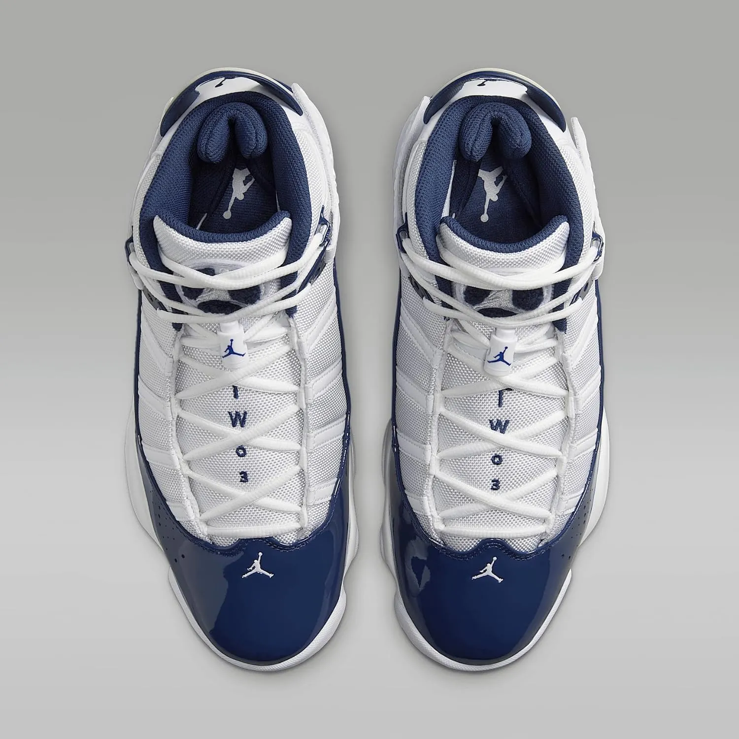 Jordan 6 Rings Mens Shoes (322992-124, White/Midnight Navy/Neutral Grey)