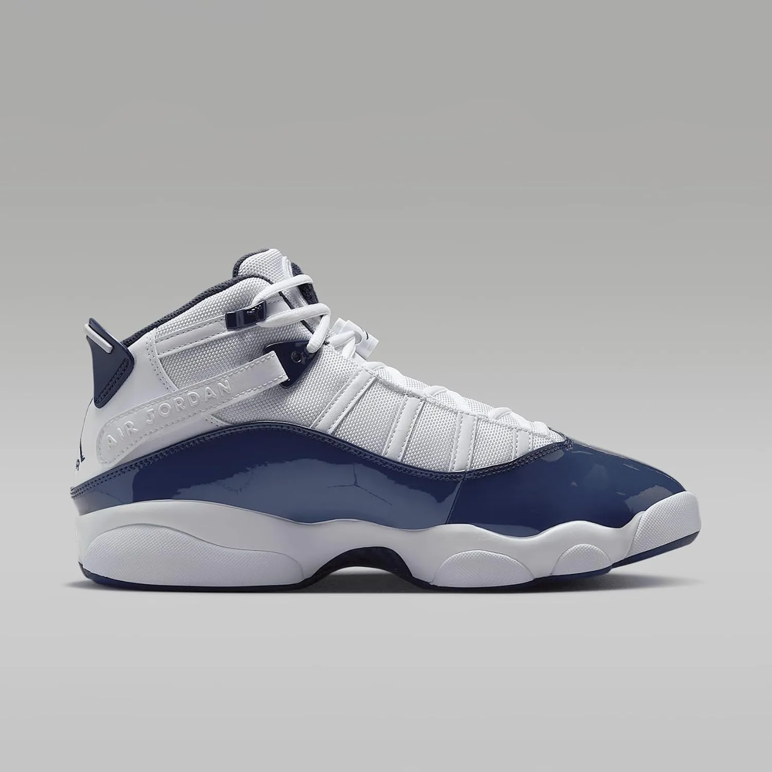 Jordan 6 Rings Mens Shoes (322992-124, White/Midnight Navy/Neutral Grey)